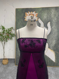 plus size purple prom dress