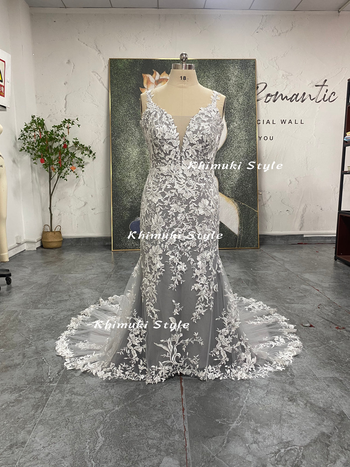 plus size silver wedding dress