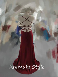 red bridesmaid dress