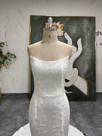 scoop neckline wedding dress