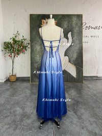 sexy back ombre prom dress