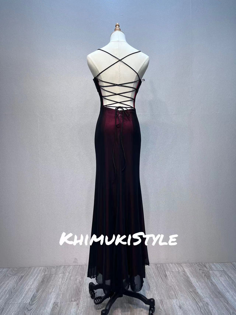 red black prom dress