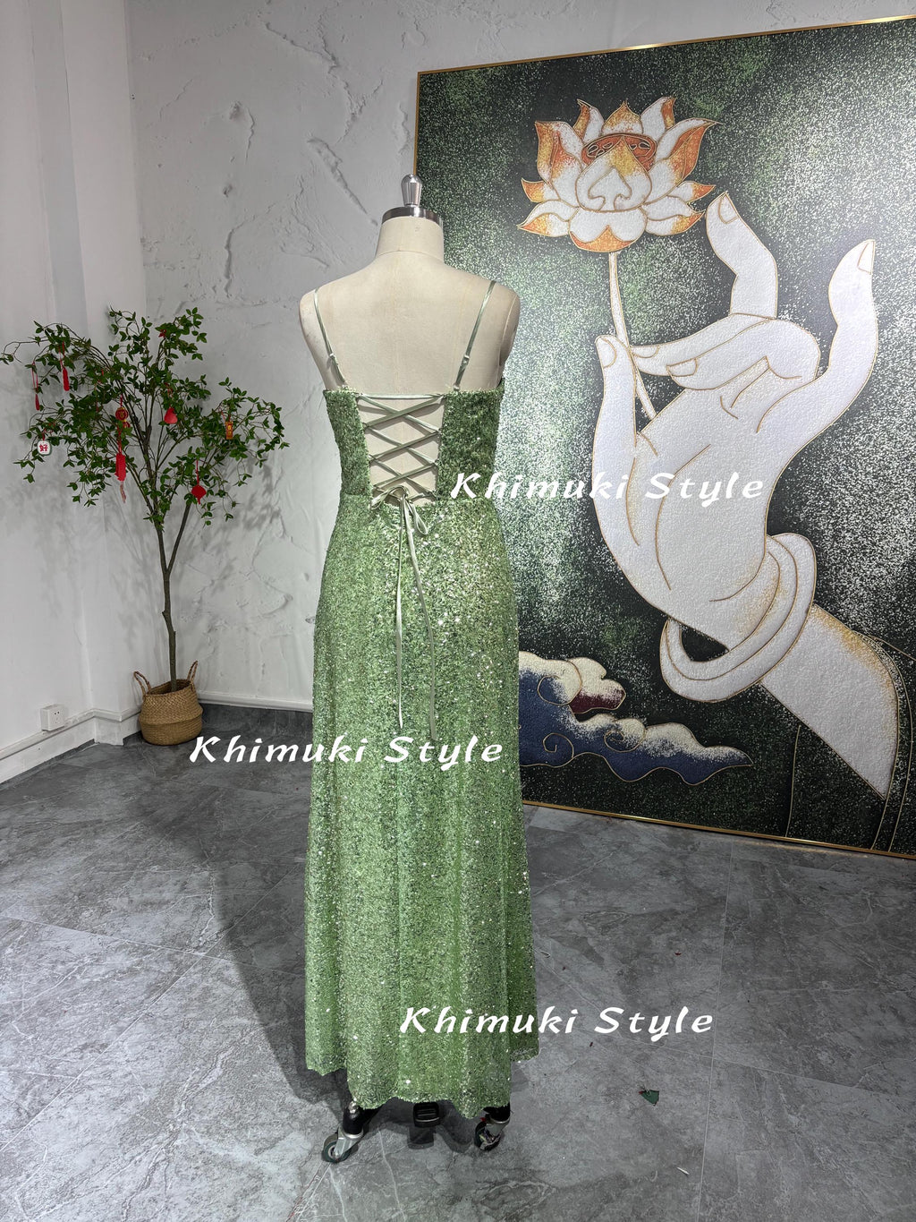 vintage green party dress