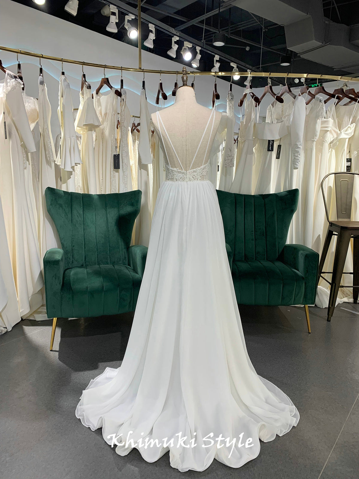 v-back wedding dress