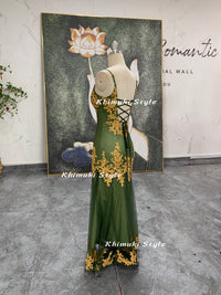 sheath green party dress