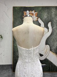 sheath ivory lace bridal dress