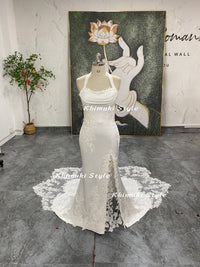 sheath slit wedding dress