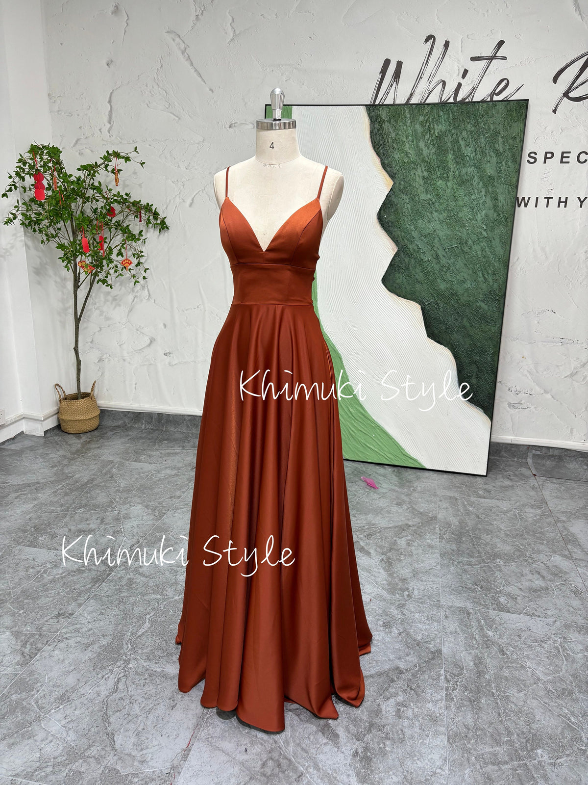 spaghetti strap Caramel Party Dress