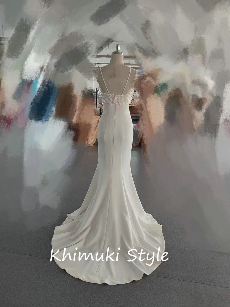 spaghetti strap bridal dress