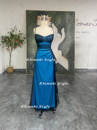 sparkle black and blue prom dress