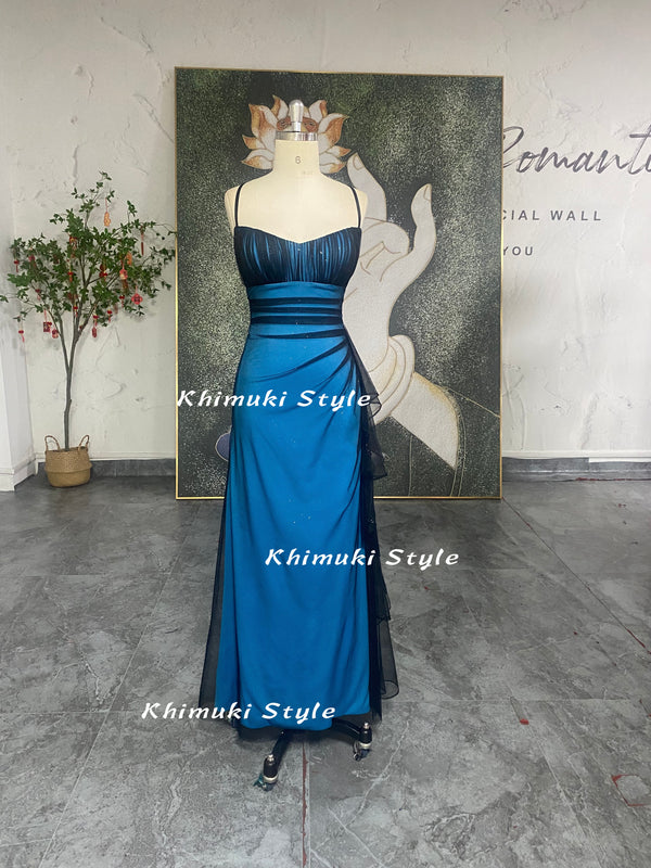 sparkle black and blue prom dress