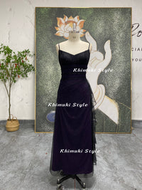 black and purple prom dress