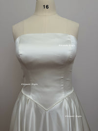 strapless ivory satin wedding dress