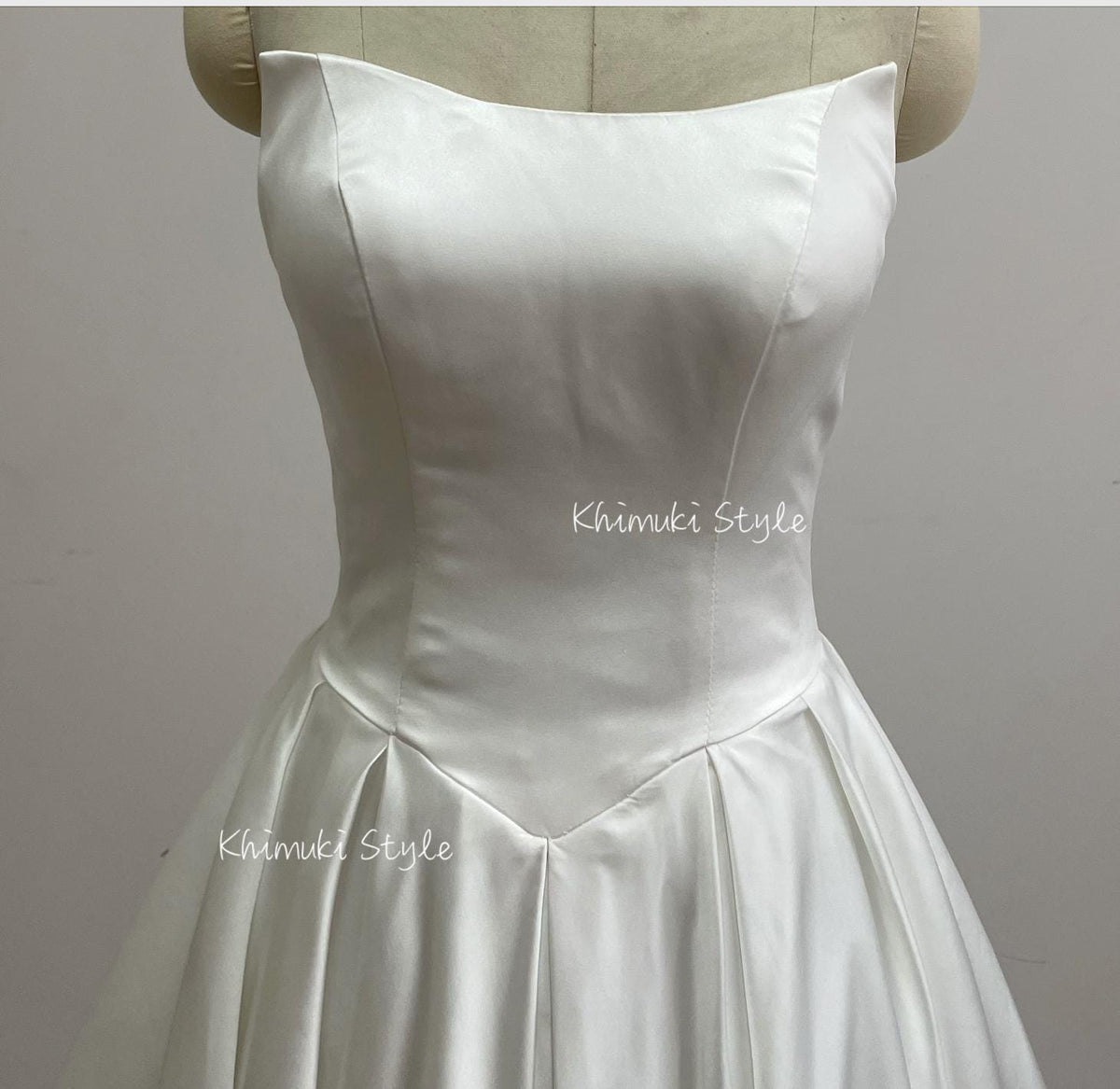 strapless v-waistline wedding dress