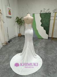 summer satin bridal dress