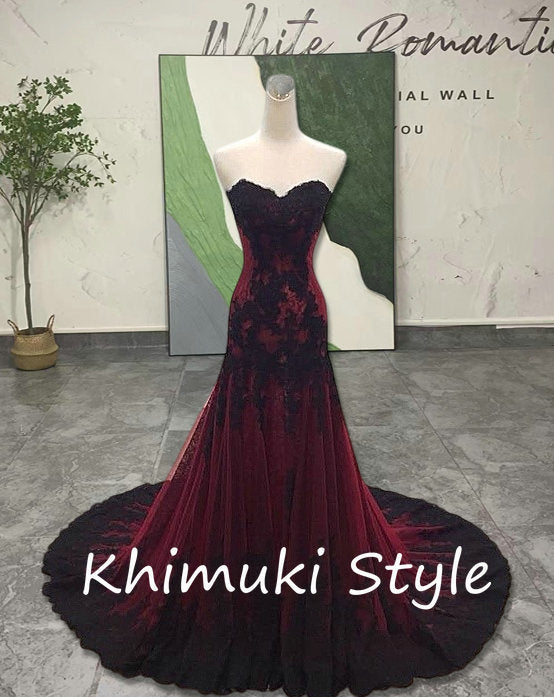 colorful floral lace wedding dress