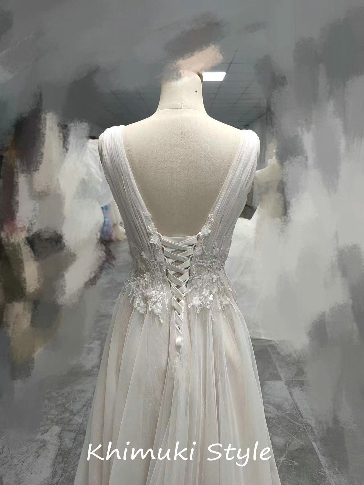 v-back wedding dress
