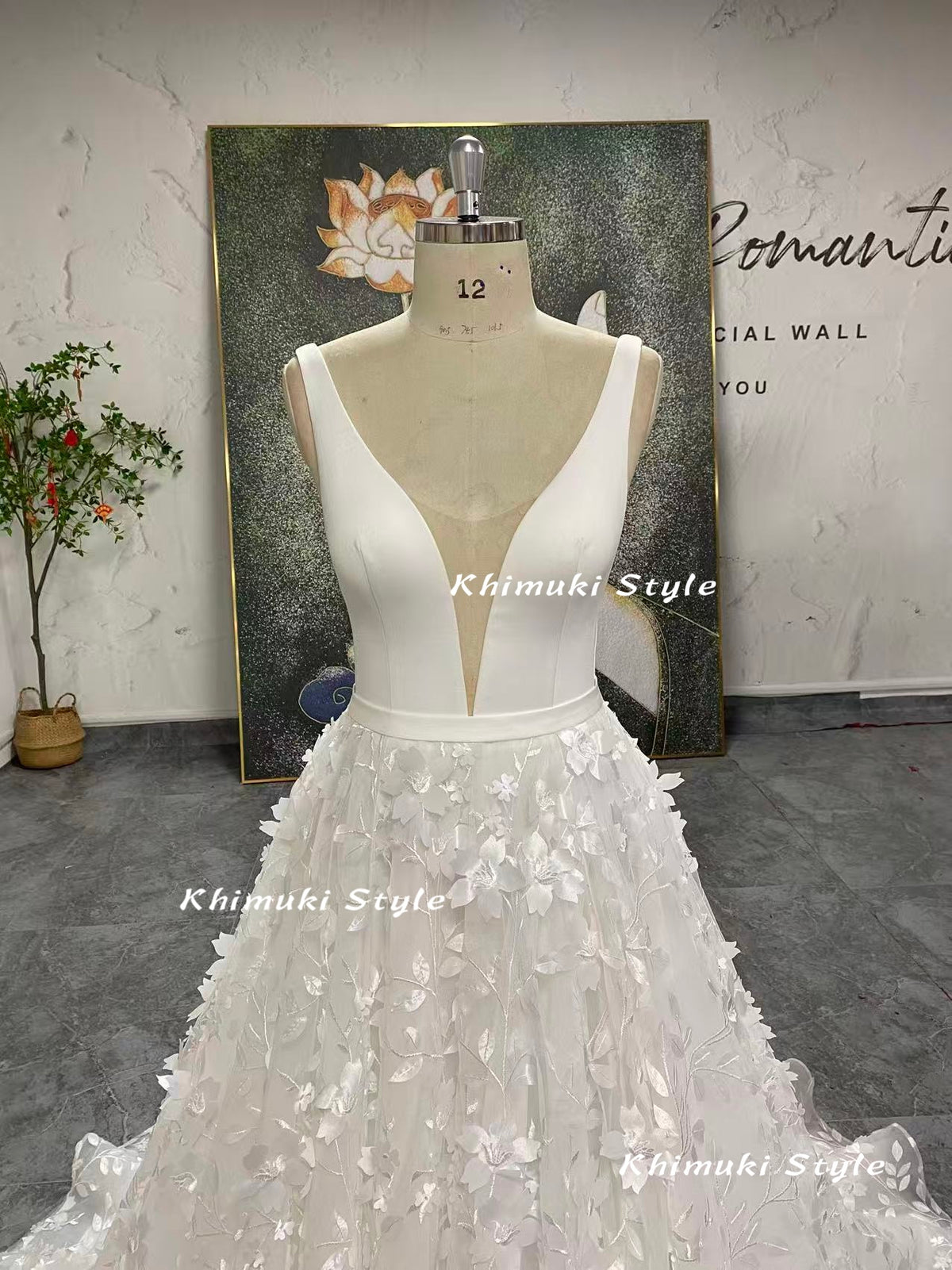 v-neckline wedding dress