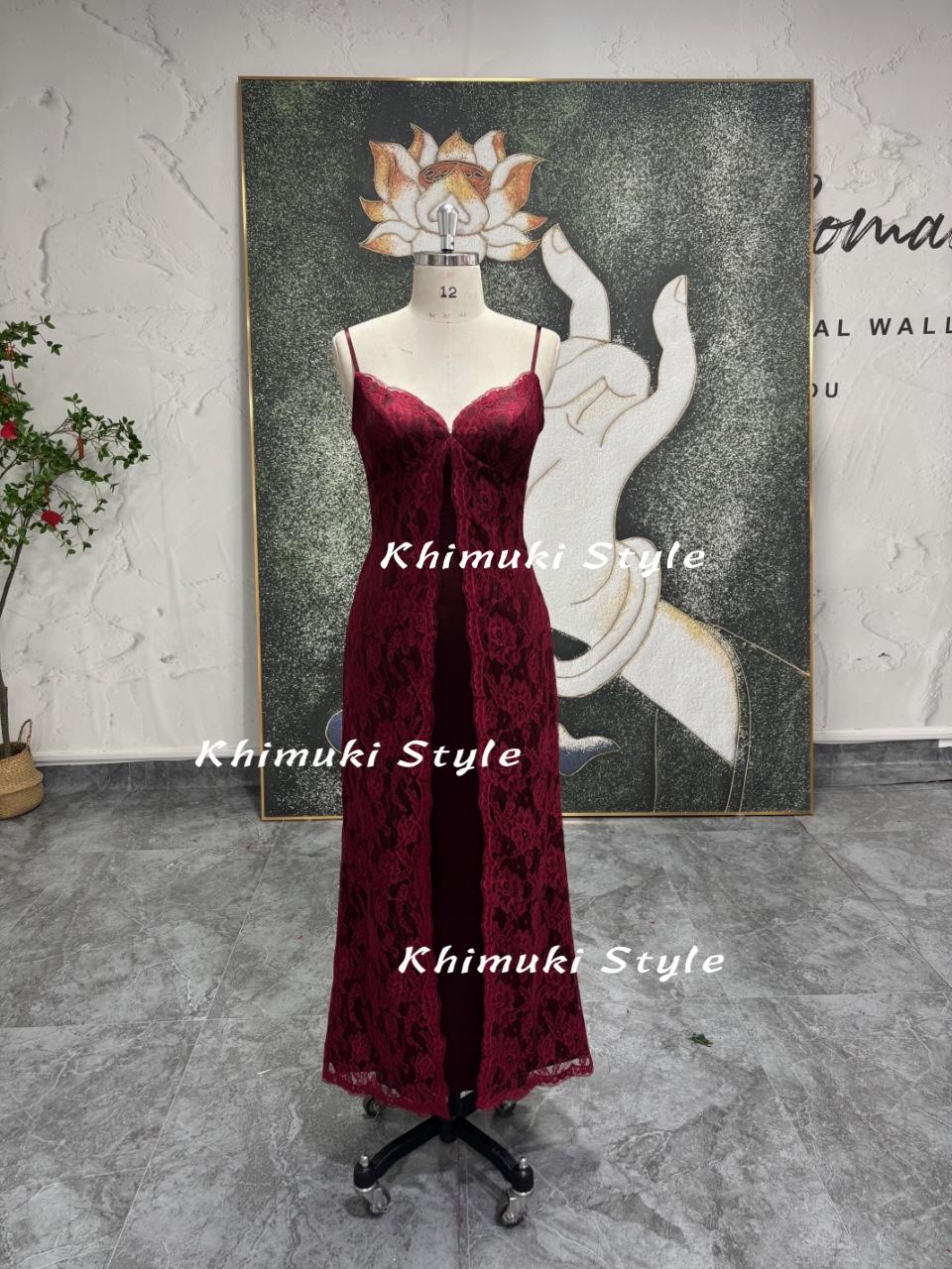 vintage burgundy prom dress