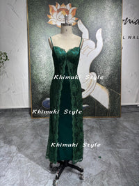 vintage green prom dress