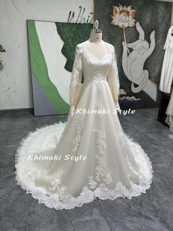 vintage lace wedding gown