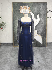vintage long sleeve prom dress