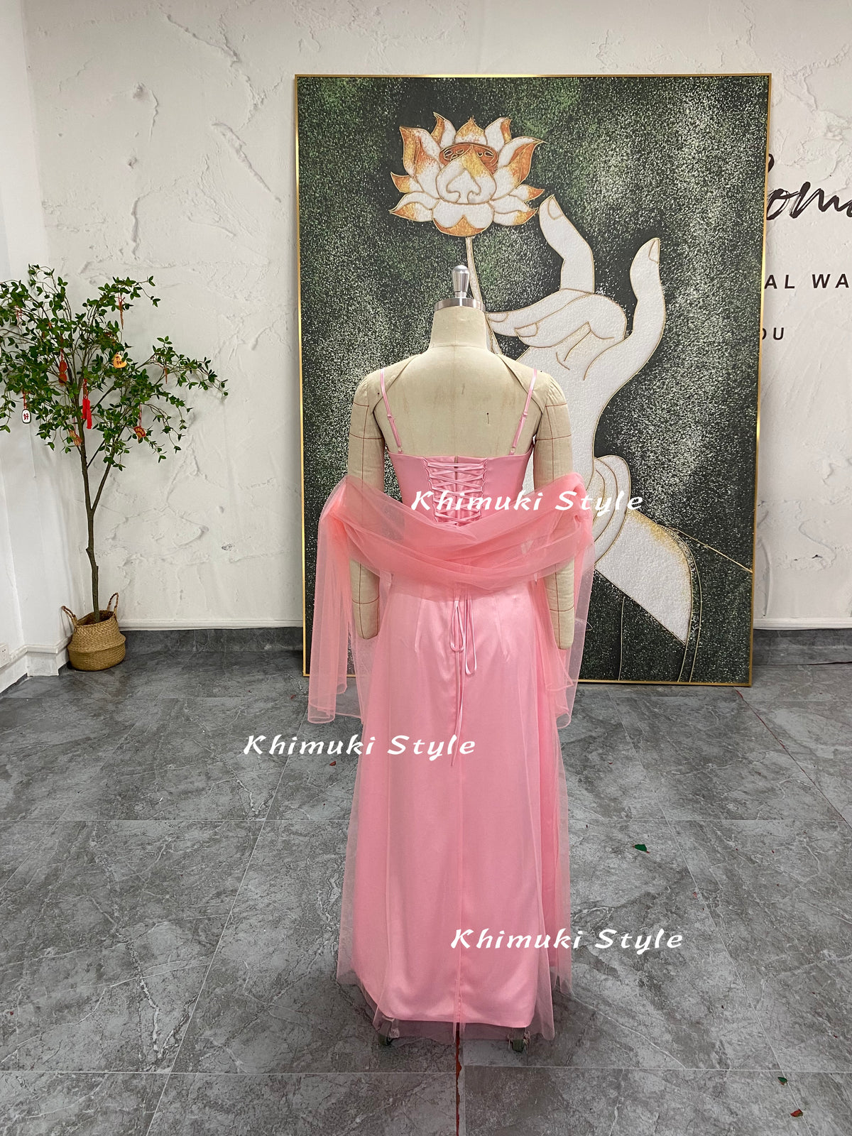 vintage pink party gown