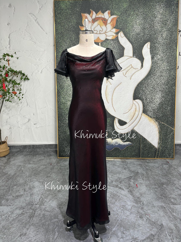 red and black party dress