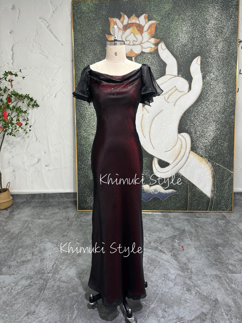 red and black party dress