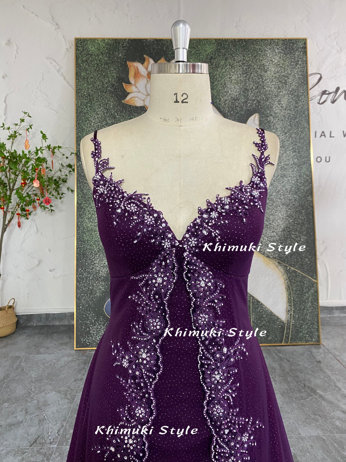 vintage sparkle purple prom dress
