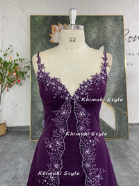 vintage sparkle purple prom dress