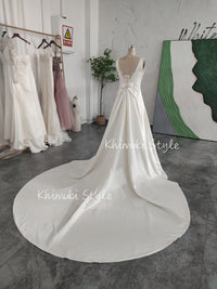 wedding dress with custom made train 